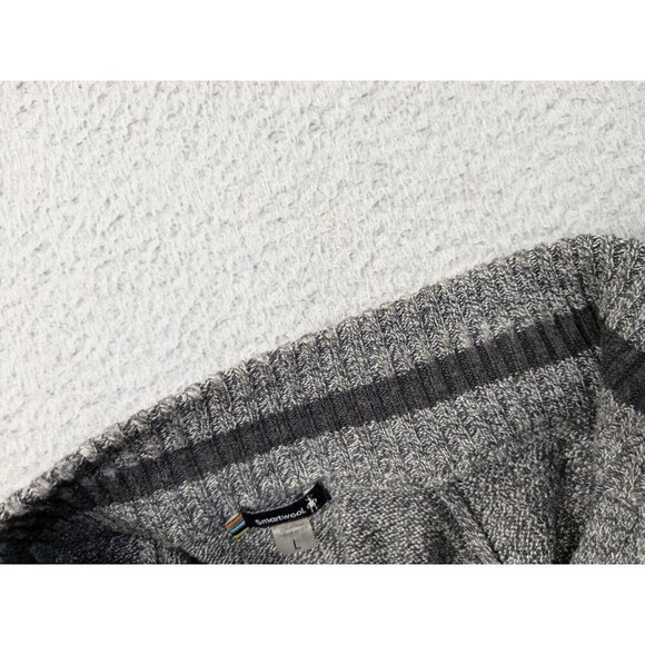 Smartwool Sweater Mens Large Merino Wool Blend Partial Zip Pullover Gray - Picture 14 of 15